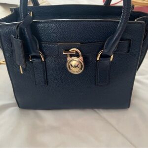 Michael Kors Navy Blue Leather Handbag
